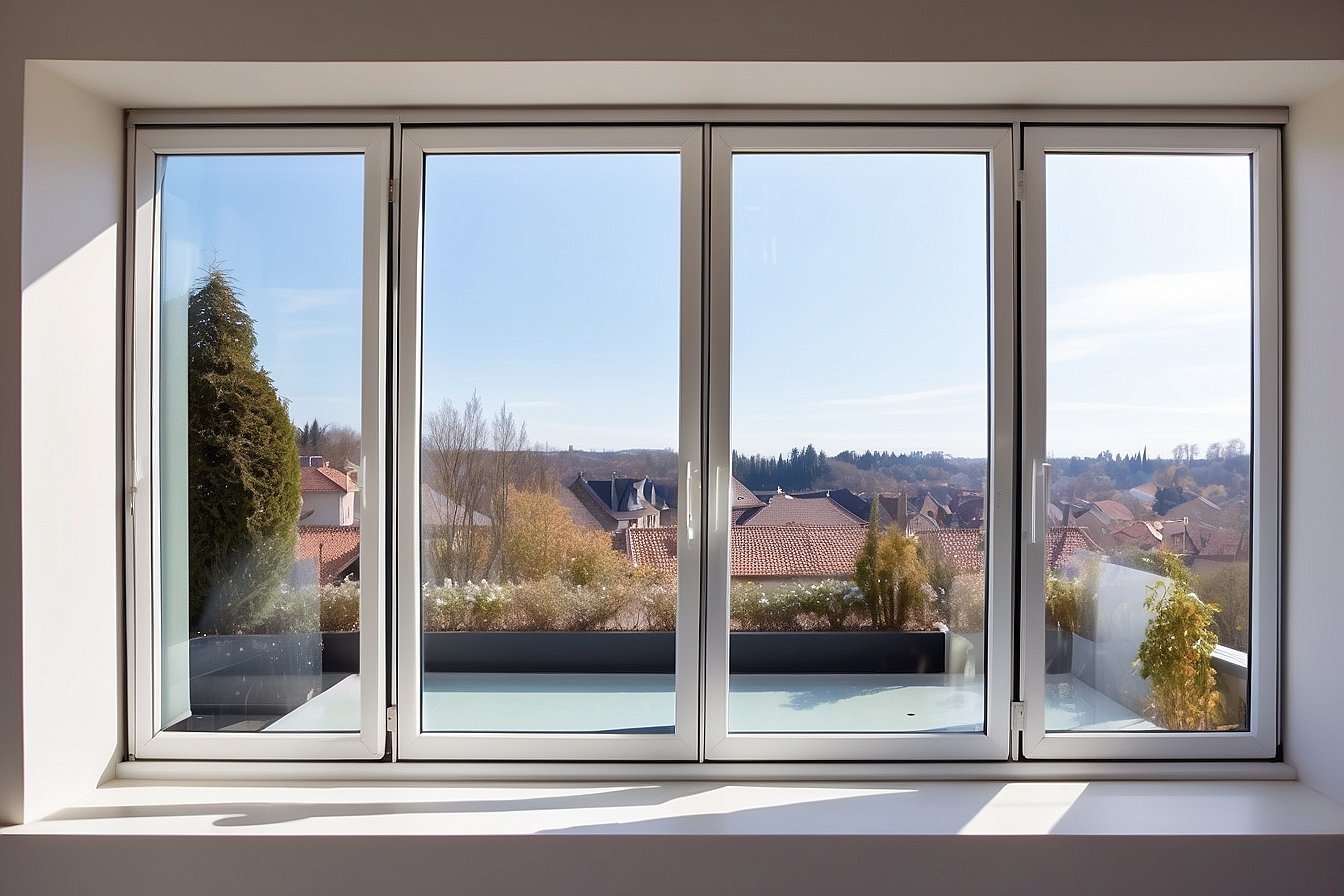 Fenêtre avec vitrage en aluminium et PVC fabriquée par SDA Decobaie