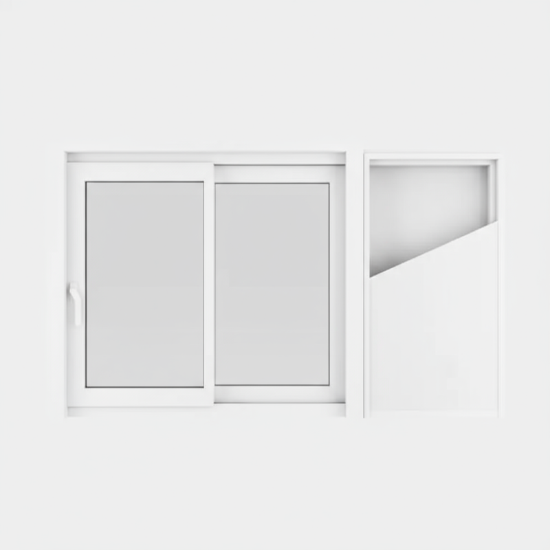 177e036d-3a82-4f04-bcae-ad28003a1741 Fenêtre coulissante à galandage PVC gamme SLINOVA X 2 vantaux – 2 rails