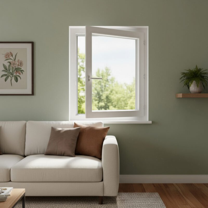 Fenêtre PVC 1 vantail – ouverture à la française dans un décore