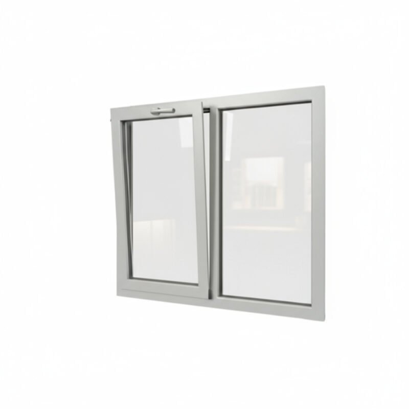 Fenêtre alu 1 vantail + 1 fixe – soufflet