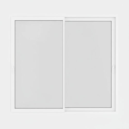 Baie vitrée coulissante PVC 2 vantaux – 2 rails