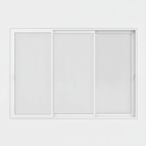 Baie vitrée coulissante PVC 3 vantaux – 3 rails Baie vitrée coulissante PVC 3 vantaux – 3 rails