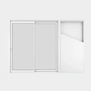 Baie vitrée coulissante à galandage PVC 2 vantaux – 2 rails