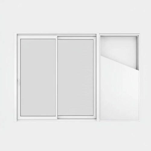 Baie vitrée coulissante à galandage PVC 2 vantaux – 2 rails