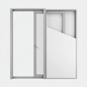 Baie vitrée coulissante à galandage aluminium 1 vantail – 1 rail ouverte