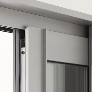 Baie vitrée coulissante à galandage aluminium 1 vantail – 1 rail zoomé