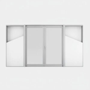 Baie vitrée coulissante à galandage aluminium 2 vantaux – 1 rail