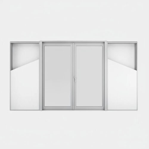 Baie vitrée coulissante à galandage aluminium 2 vantaux – 1 rail