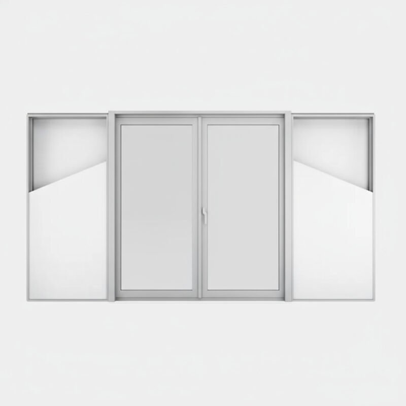Baie vitrée coulissante à galandage aluminium 2 vantaux – 1 rail