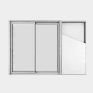 Baie vitrée coulissante à galandage aluminium 2 vantaux – 2 rails