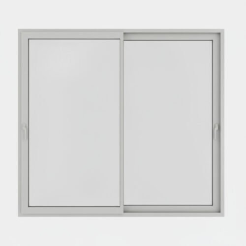 Baie vitrée coulissante aluminium 2 vantaux – 2 rails