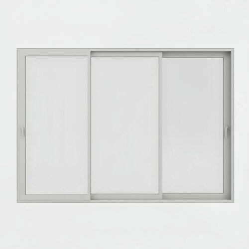 Baie vitrée coulissante aluminium 3 vantaux – 3 rails