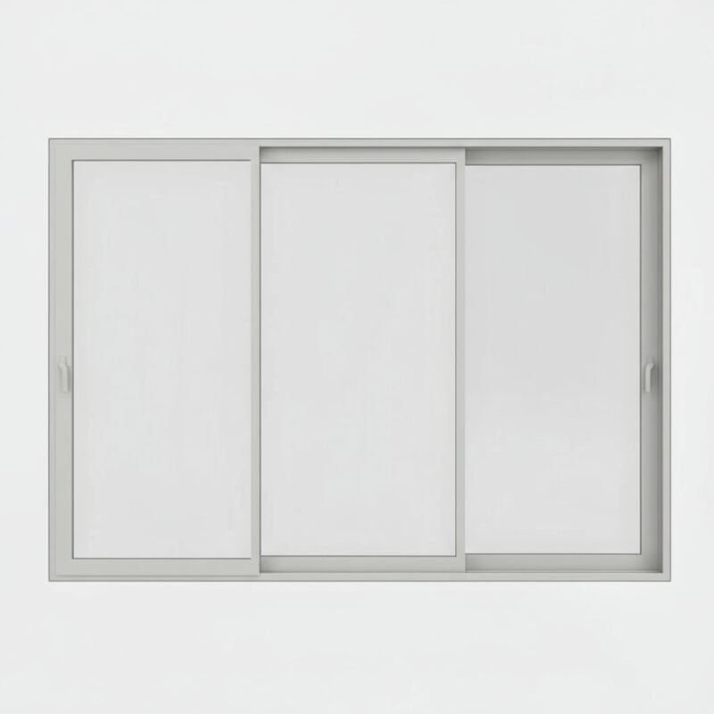 Baie vitrée coulissante aluminium 3 vantaux – 3 rails Baie vitrée coulissante aluminium 3 vantaux – 3 rails