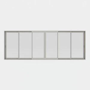 Baie vitrée coulissante aluminium 6 vantaux – 3 rails Baie vitrée coulissante aluminium 6 vantaux – 3 rails