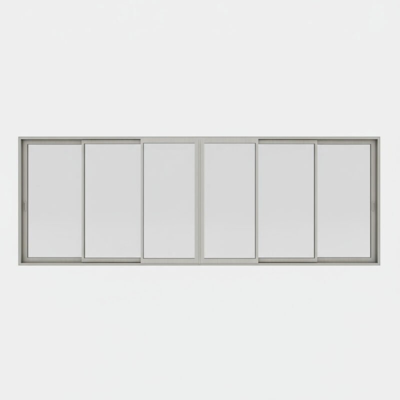 Baie vitrée coulissante aluminium 6 vantaux – 3 rails Baie vitrée coulissante aluminium 6 vantaux – 3 rails