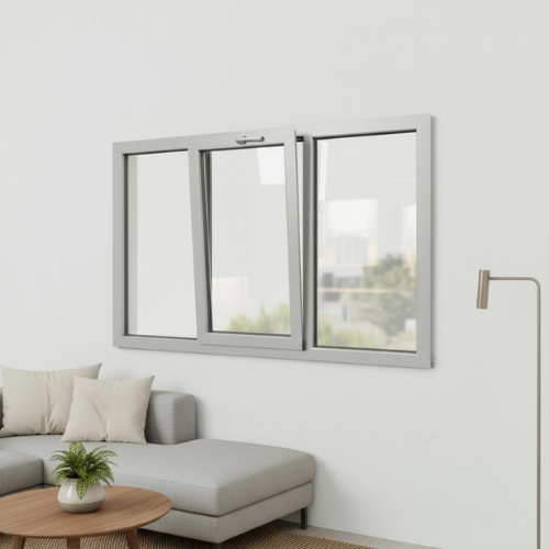 Fenêtre 1 vantail + 2 fixes – soufflet décore