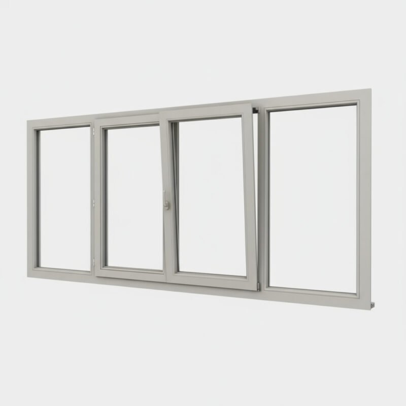 Grande fenêtre alu oscillo-battante 2 vantaux + 2 fixes, Schüco AWS 75