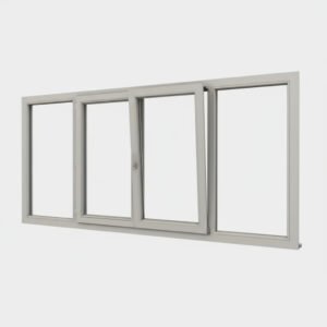 Fenêtre Aluminium 2 vantaux+ 2 fixe – ouverture oscillo-battante