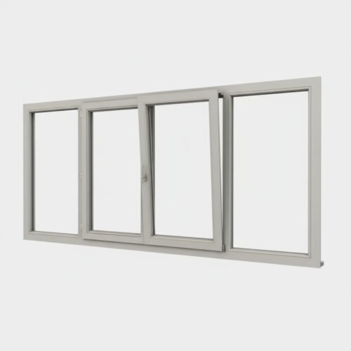 Fenêtre Aluminium 2 vantaux+ 2 fixe – ouverture oscillo-battante