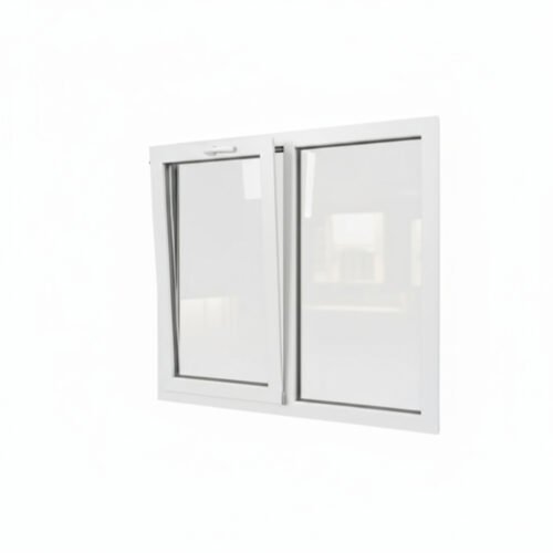 Fenêtre PVC 1 vantail + 1 fixe – soufflet