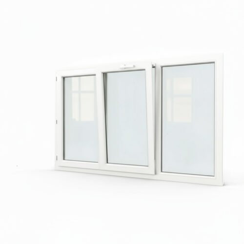 Fenêtre PVC 2 vantaux + 1 fixe – soufflet