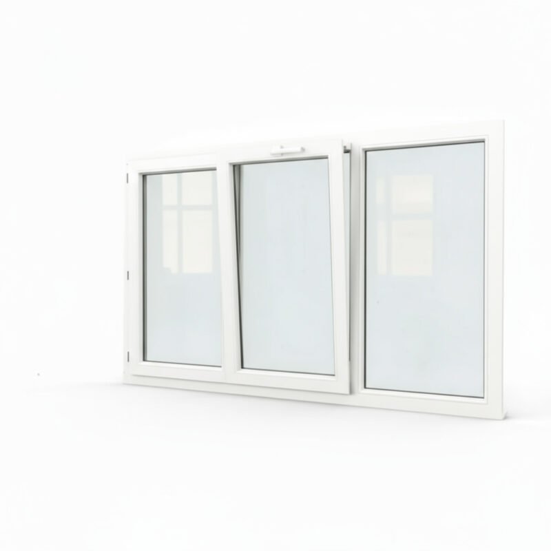 Fenêtre PVC 2 vantaux + 1 fixe – soufflet Fenêtre PVC 2 vantaux + 1 fixe – soufflet