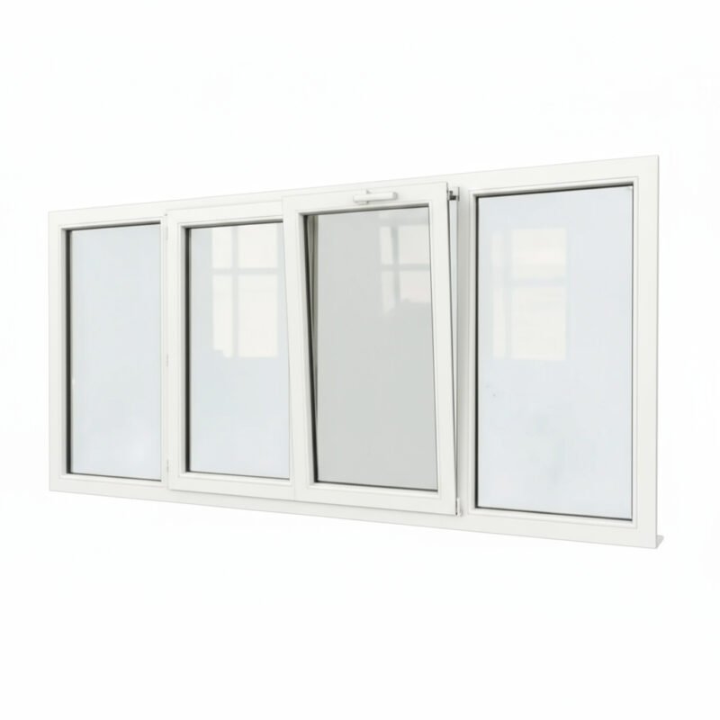 Fenêtre PVC 2 vantaux + 2 fixes – soufflet Fenêtre PVC 2 vantaux + 2 fixes – soufflet