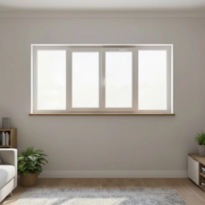 Fenêtre PVC 2 vantaux + 2 fixes – soufflet décore Fenêtre PVC 2 vantaux + 2 fixes – soufflet décore