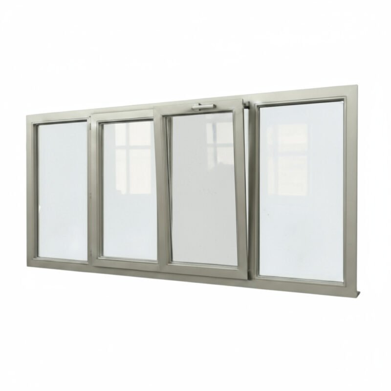 Fenêtre alu 2 vantaux + 2 fixes – soufflet