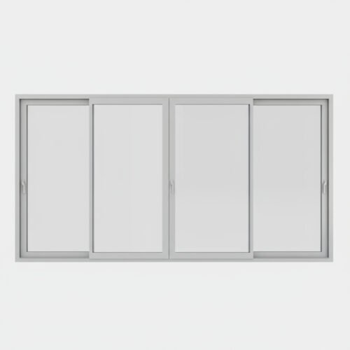 Fenêtre coulissante aluminium 4 vantaux – 2 rails