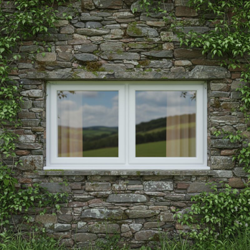 Fenêtre fixe simple + 1 fixe PVC gamme ARALYA Droit