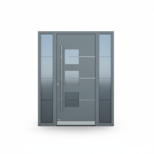 Porte d’entrée aluminium 1 vantail + 2 tierces Porte d’entrée aluminium 1 vantail + 2 tierces