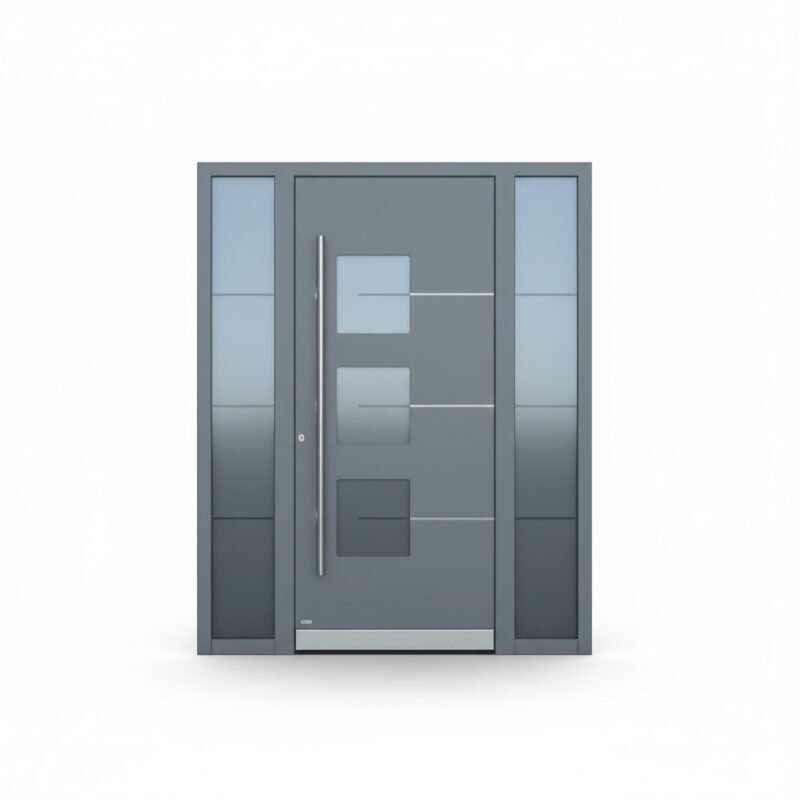 Porte d’entrée aluminium 1 vantail + 2 tierces Porte d’entrée aluminium 1 vantail + 2 tierces