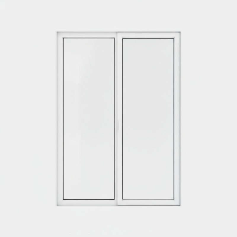 Porte-fenêtre PVC 1 vantail + 1 fixe – ouverture à la française
