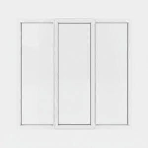 Porte-fenêtre PVC 1 vantail + 2 fixes – ouverture à la française