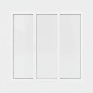 Porte-fenêtre PVC 1 vantail + 2 fixes – ouverture oscillo-battante