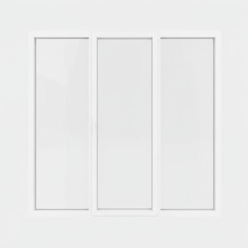 Porte-fenêtre PVC 1 vantail + 2 fixes – ouverture oscillo-battante Porte-fenêtre PVC 1 vantail + 2 fixes – ouverture oscillo-battante