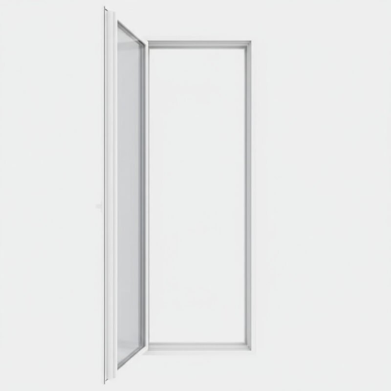 Porte-fenêtre PVC 1 vantail – ouverture à la française ouverte