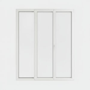 Porte-fenêtre PVC 2 vantaux + 1 fixe – ouverture oscillo-battante