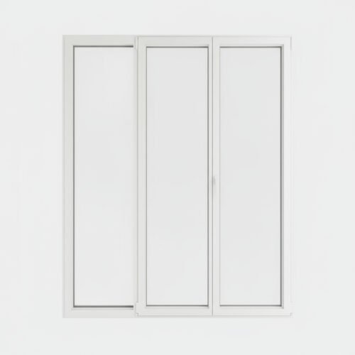 Porte-fenêtre PVC 2 vantaux + 1 fixe – ouverture oscillo-battante