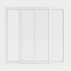 Porte-fenêtre PVC 2 vantaux + 2 fixes – ouverture oscillo-battante