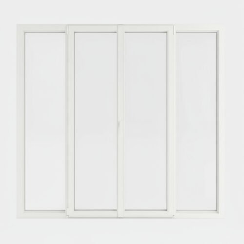 Porte-fenêtre PVC 2 vantaux + 2 fixes – ouverture oscillo-battante