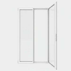 Porte-fenêtre PVC 2 vantaux – ouverture à la française ouverte