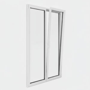 Porte-fenêtre PVC 2 vantaux – ouverture oscillo-battante ouverte