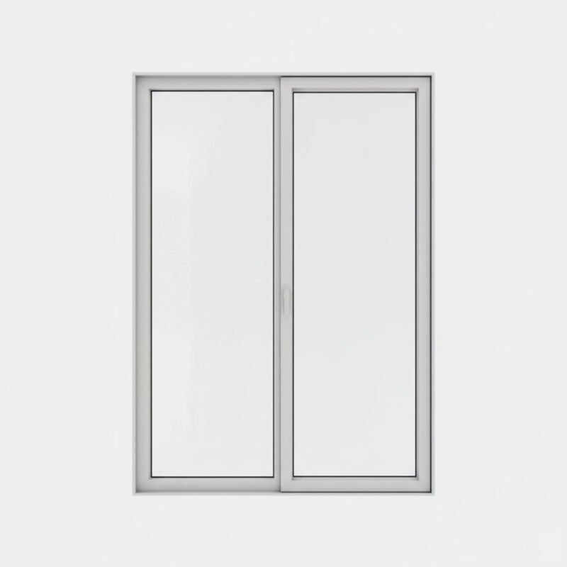 Porte-fenêtre alu 1 vantail + 1 fixe – ouverture à la française