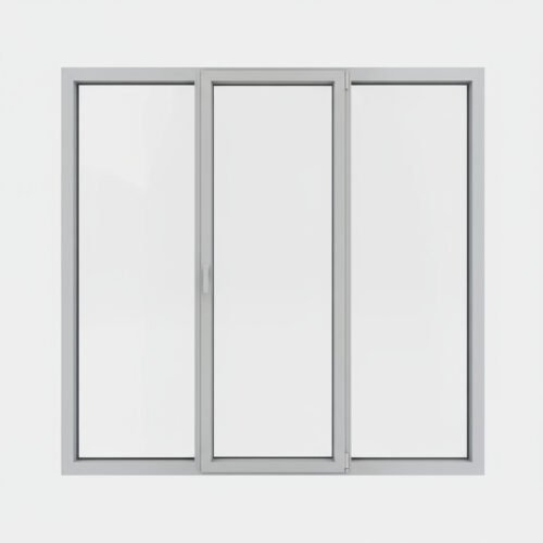 Porte-fenêtre alu 1 vantail + 2 fixes – ouverture oscillo-battante final Porte-fenêtre alu 1 vantail + 2 fixes – ouverture oscillo-battante final