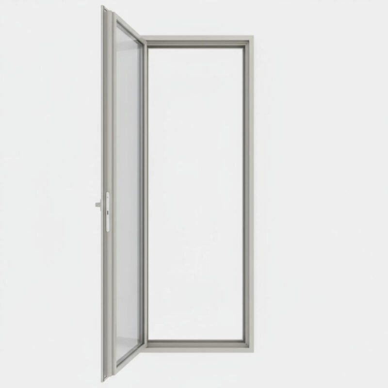 Porte-fenêtre alu 1 vantail – ouverture à la française ouverte Porte-fenêtre alu 1 vantail – ouverture à la française ouverte
