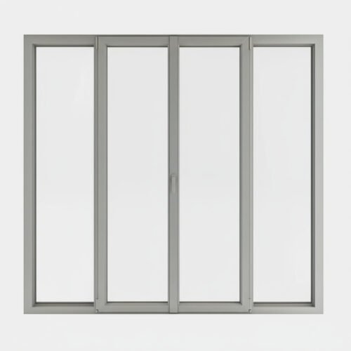 Porte-fenêtre alu 2 vantaux + 2 fixes – ouverture oscillo-battante