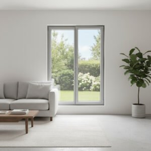 Porte-fenêtre alu 2 vantaux – ouverture oscillo-battante dans un décore