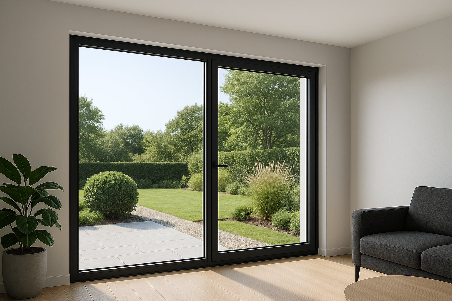 Fenêtre coulissante aluminium Schüco ASS 39 SC sur mesure